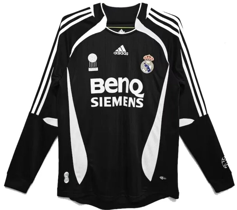 Camisa II Real Madrid 2006 2007 Adidas Retro Manga comprida